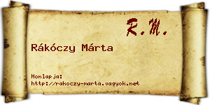 Rákóczy Márta névjegykártya