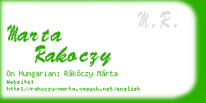 marta rakoczy business card